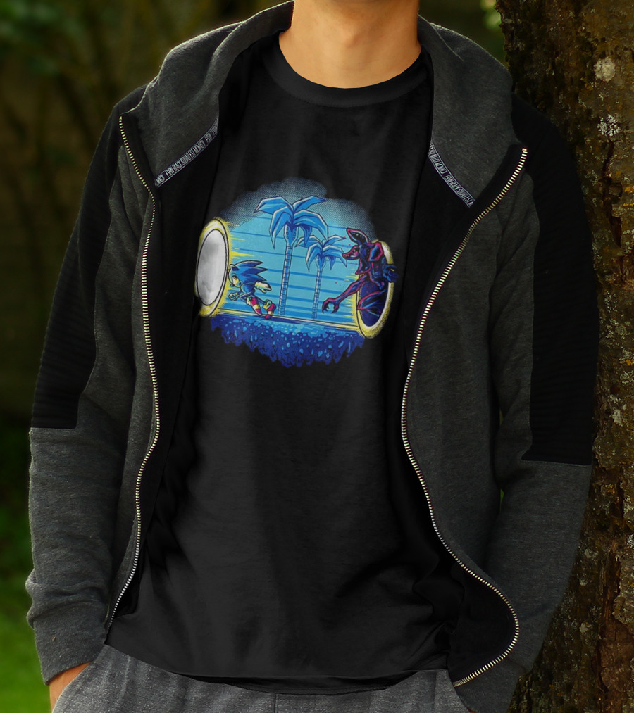 Portal Chase Sonic And Demogorgon Crossover Stranger Things T-Shirt