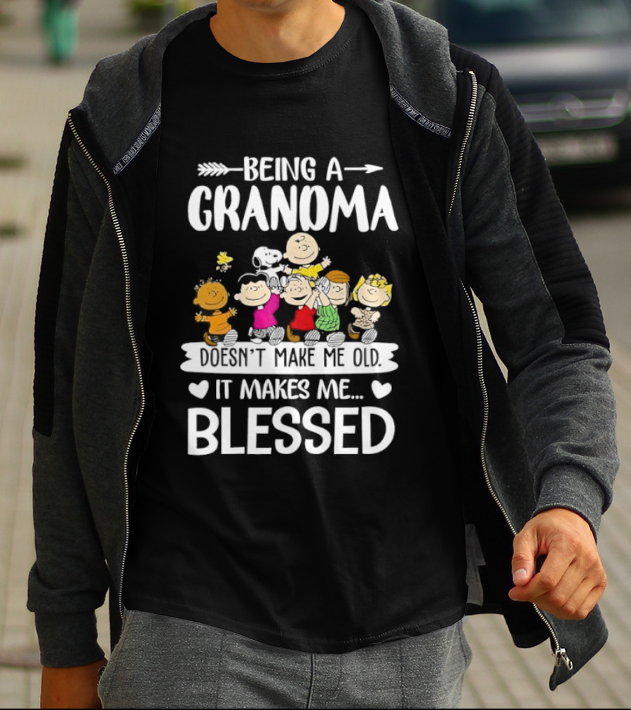 Peanuts Being A Grandma Makes Me Blessed Characters T-Shirt