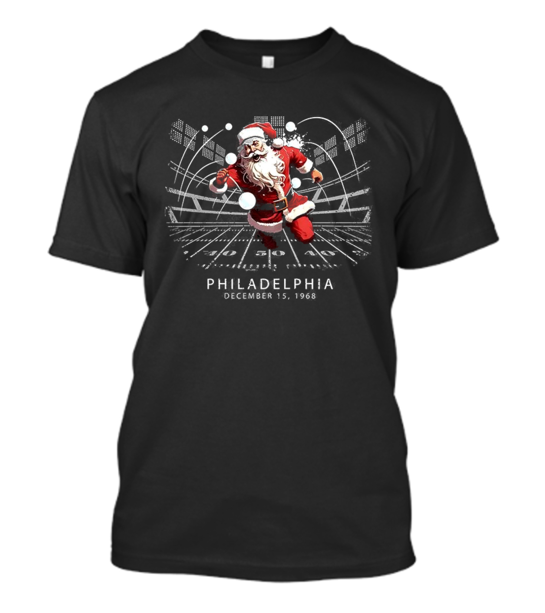 Philadelphia Eagles Santa Snowball Incident Lincoln Financial Field Stadium Christmas Fan T-Shirt