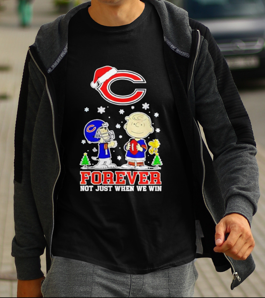 Peanuts Snoopy Christmas Chicago Bears Forever Not Just When We Win T-Shirt