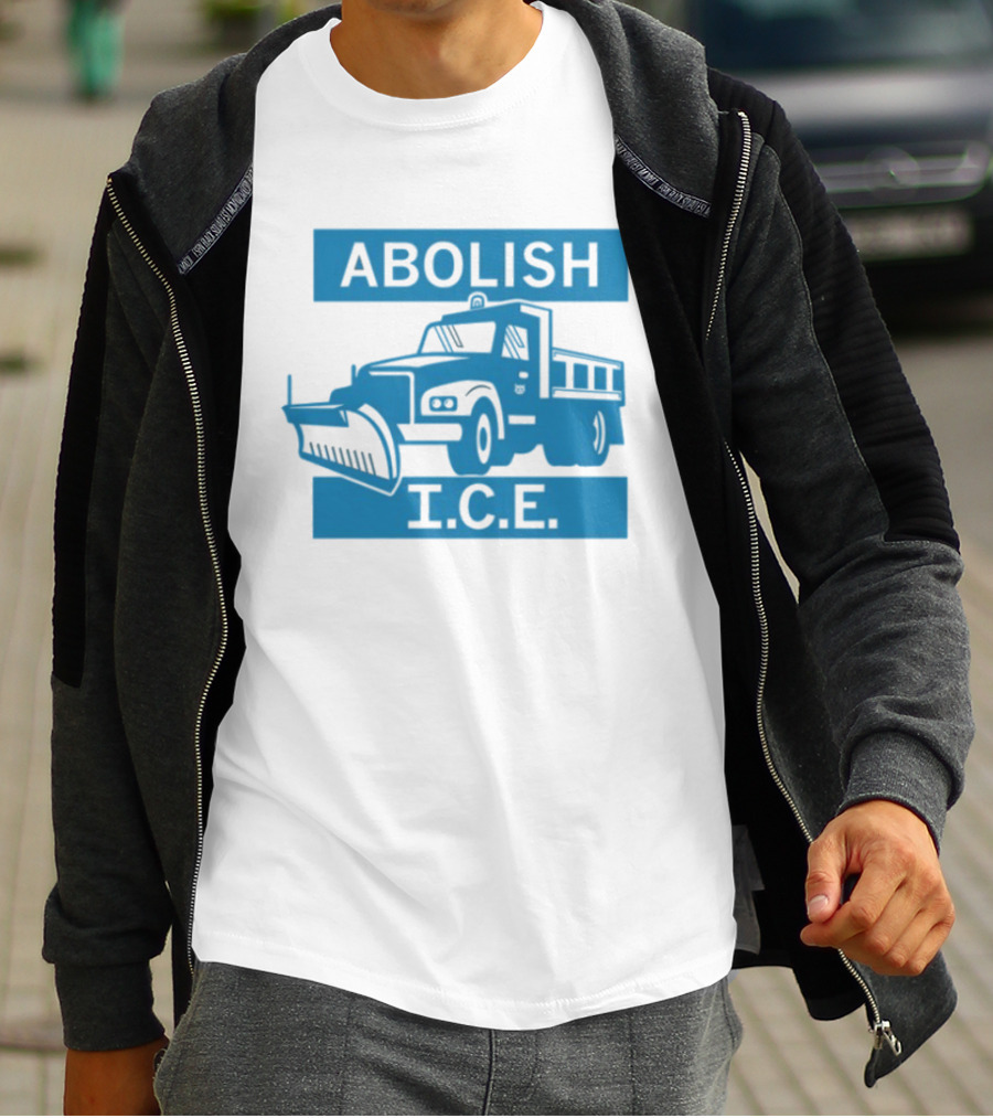 Abolish I.C.E. Snowplow Truck Image Protest T-Shirt