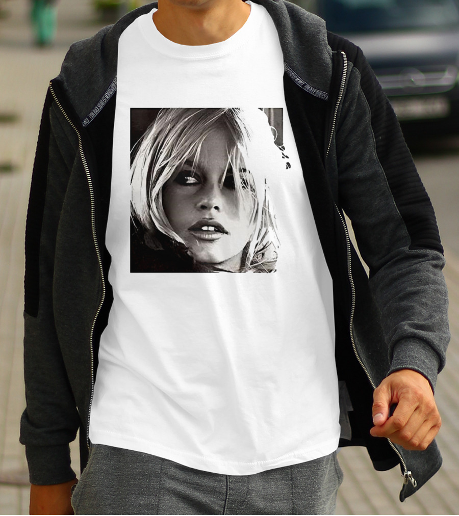 Brigitte Bardot Iconic Black And White T-Shirt