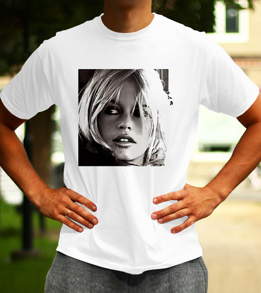 Brigitte Bardot Iconic Black And White T-Shirt