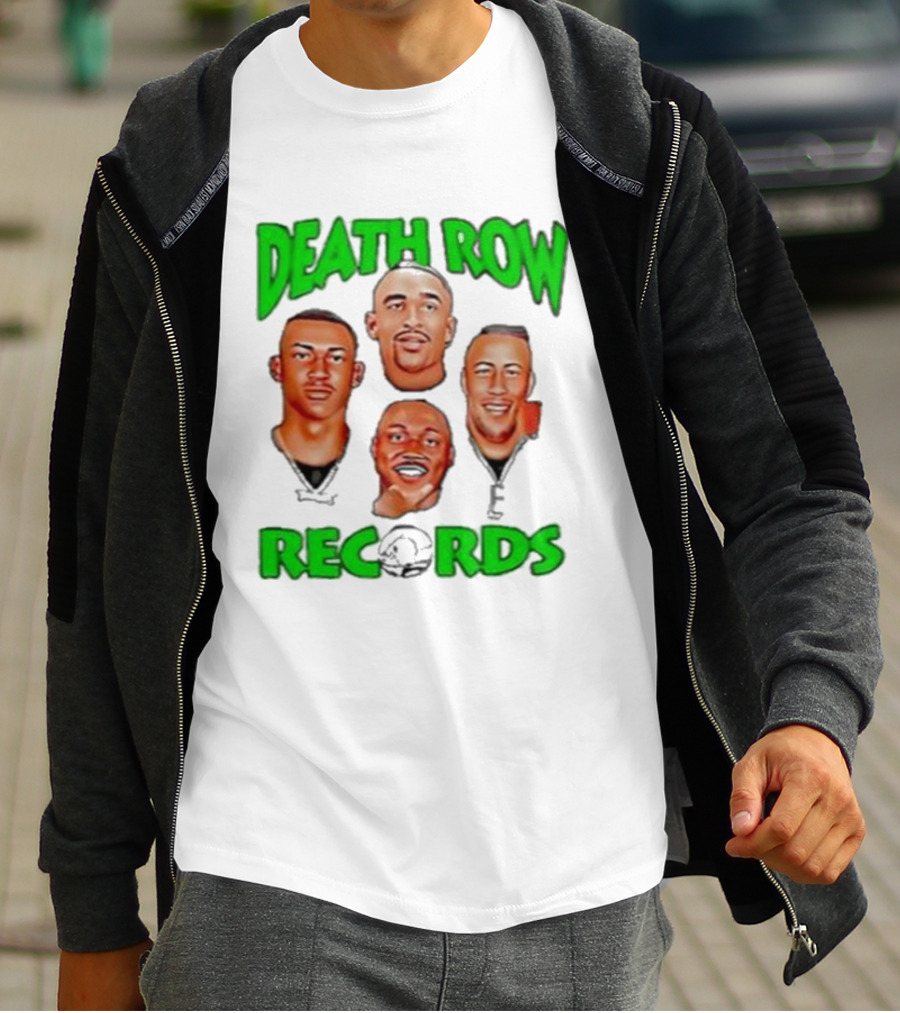 Philadelphia Eagles Philly X Death Row Records AJ Brown Jalen Hurts Devonta Smith Saquon Barkley Faces T-Shirt