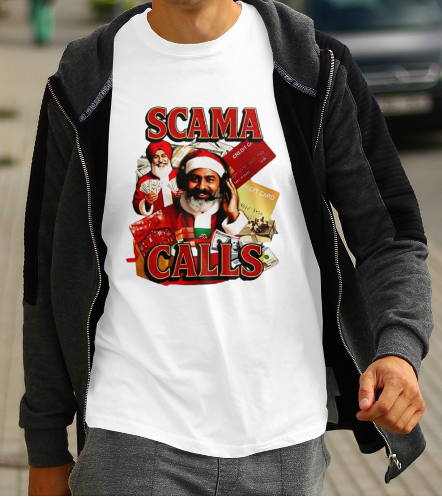 SCAMA CALLS Santa Comedy Credit Card Gifts Cash T-Shirt