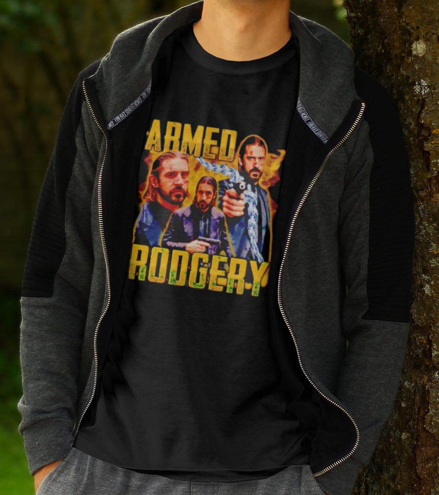 Armed Rodgery Action Movie Inspired Design With Chain And Gun T-Shirt