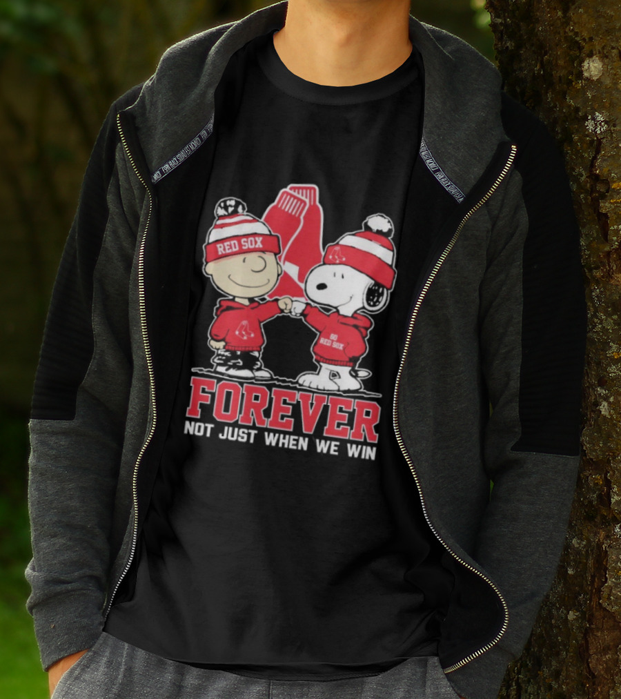 Boston Red Sox Snoopy Charlie Brown Forever Not Just When We Win T-Shirt