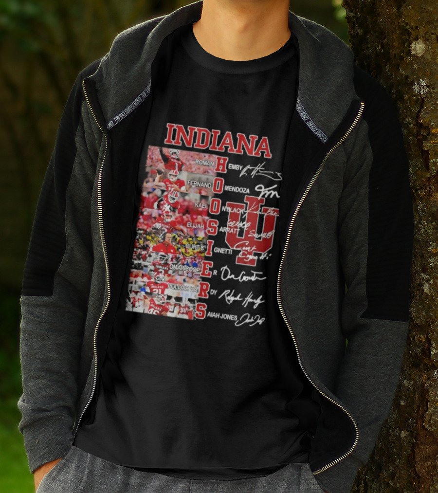 Indiana Hoosiers Football Players Signature IU Team Spirit T-Shirt