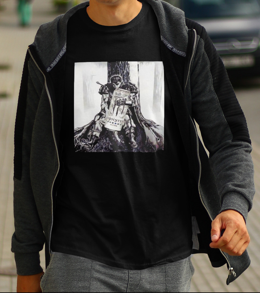 Guts Berserk With Monster Energy Ultra Drink Manga T-Shirt