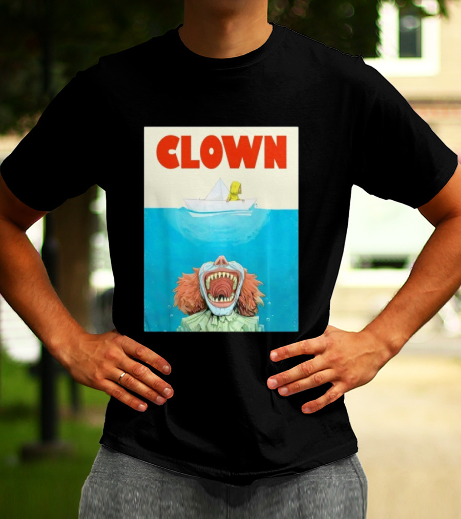 Halloween Jaws Inspired Clown Parody Horror Movie T-Shirt