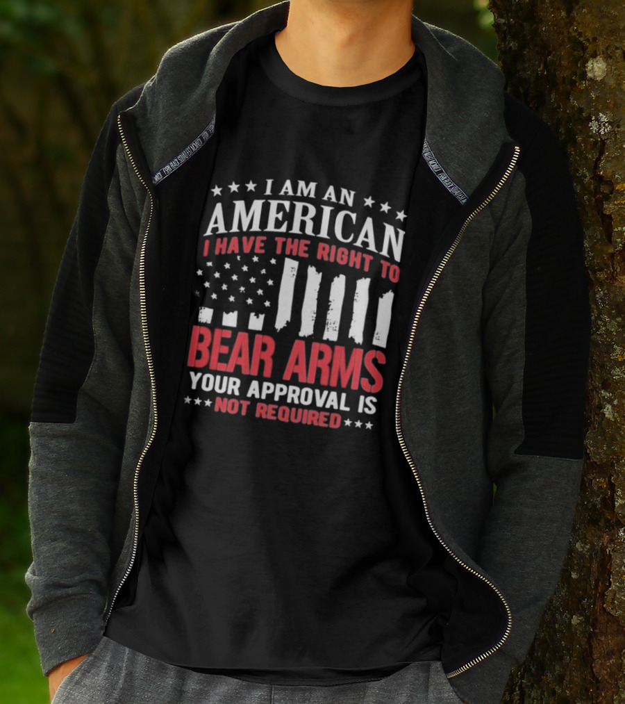I Am An American I Have The Right To Bear Arms Your Approval Is Not Required Stars And Stripes T-Shirt