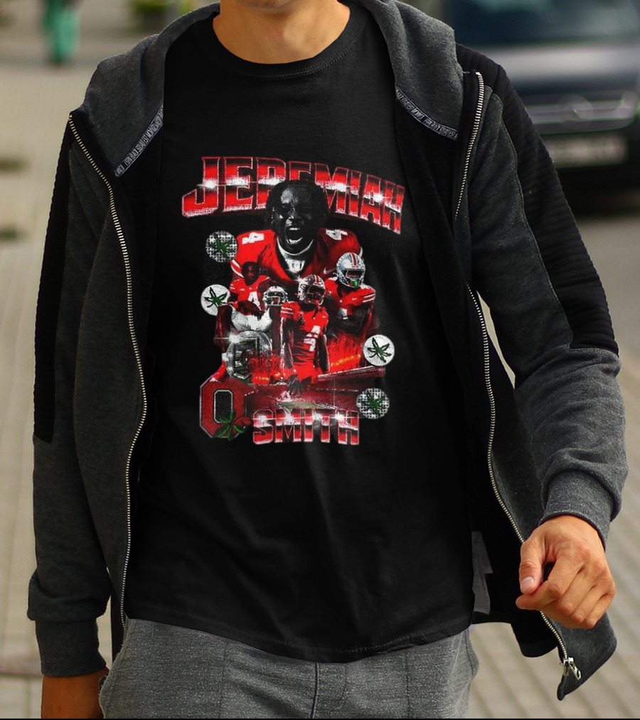 Jeremiah Smith Ohio State Buckeyes NFL Football Player Name Red Jersey Team Spirit T-Shirt