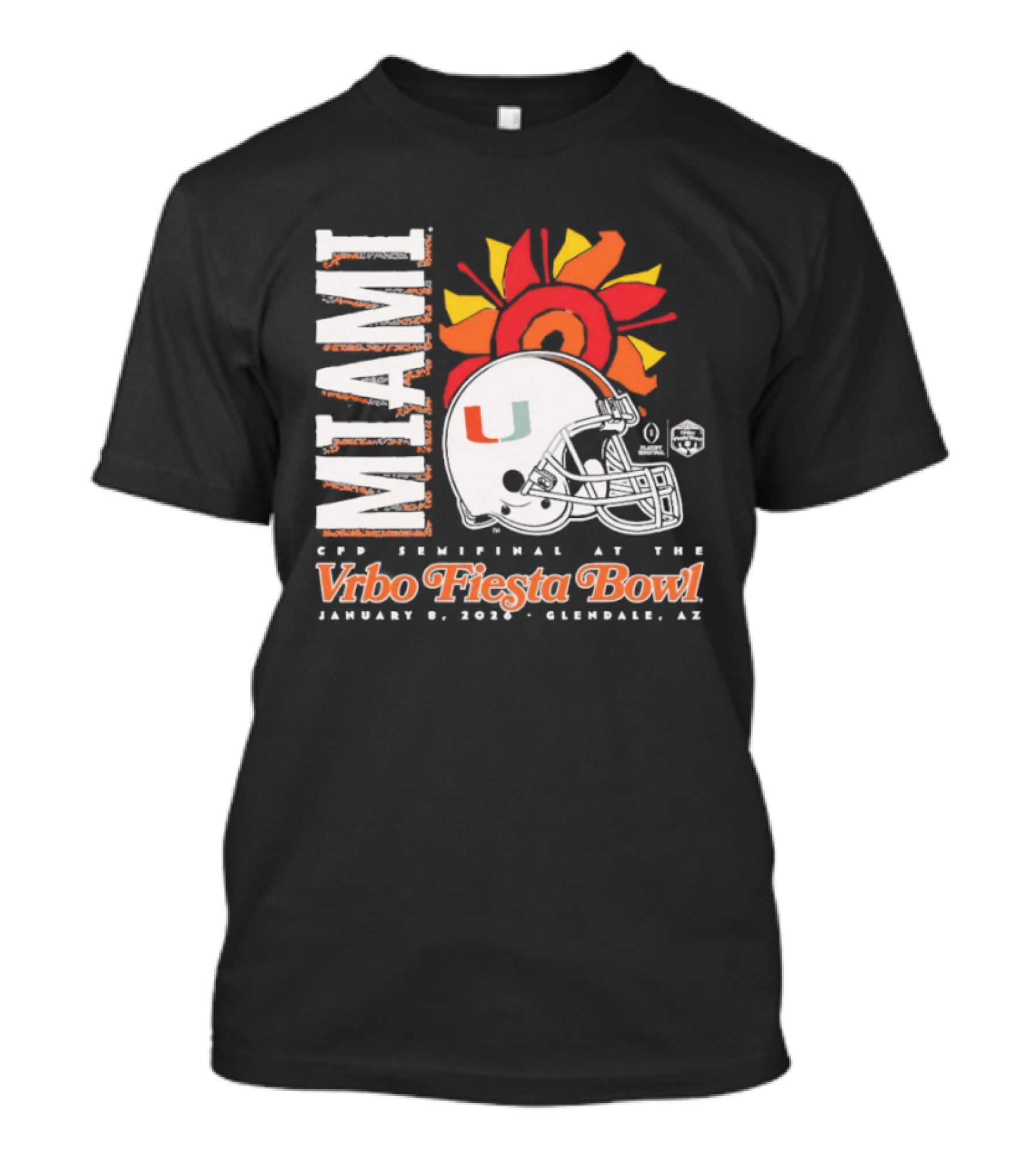 Miami 2026 CFP Semifinal Vrbo Fiesta Bowl January 1 Glendale Arizona T-Shirt