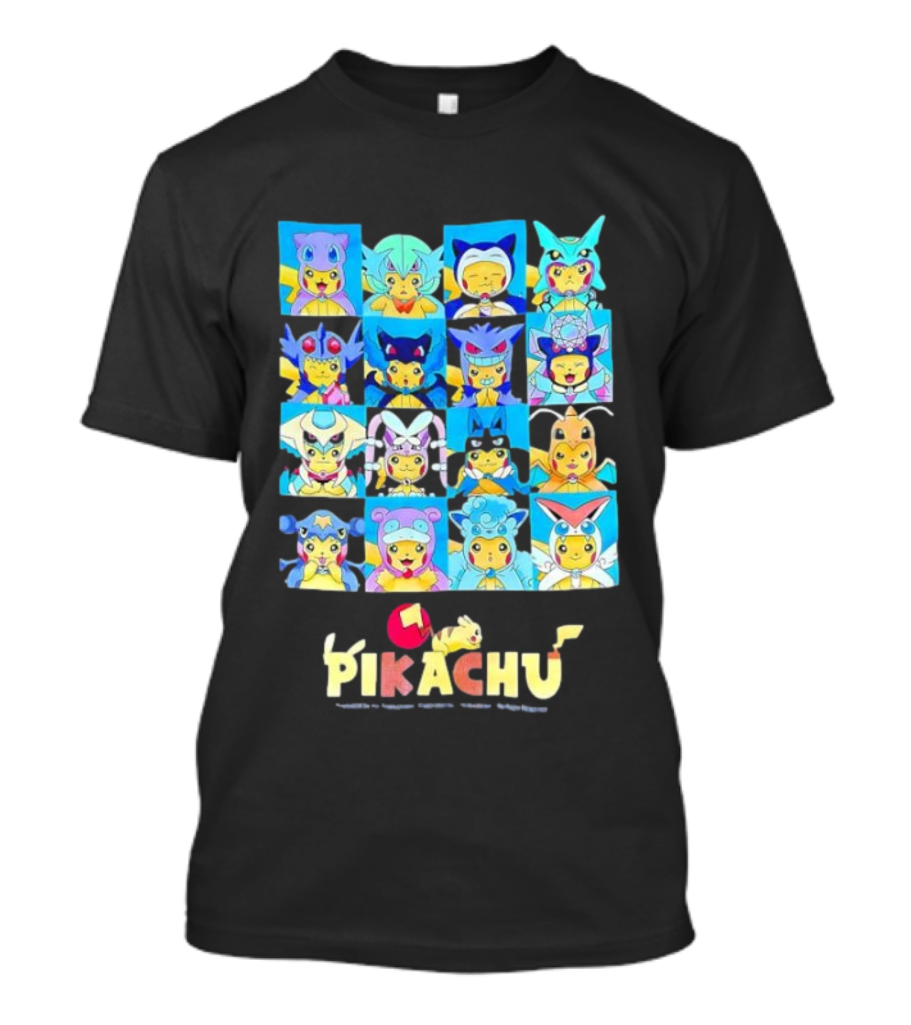 Pikachu Characters Cute Anime Costumes Collection Electric Company T-Shirt