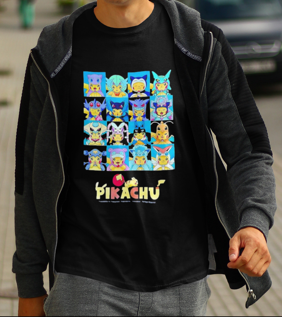 Pikachu Characters Cute Anime Costumes Collection Electric Company T-Shirt