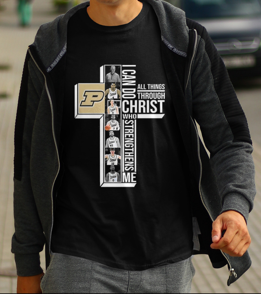 Purdue Boilermakers NCAA I Can Do All Things Through Christ Who Strengthens Me Cross T-Shirt