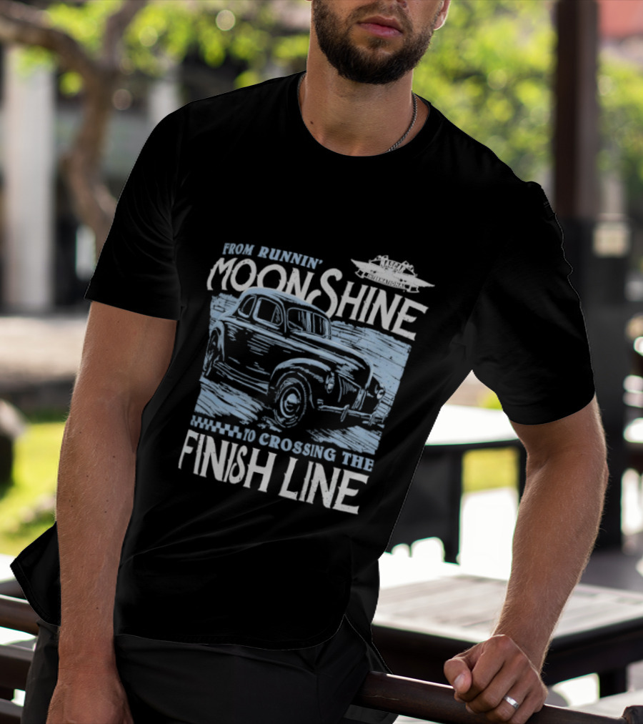 Moonshine Finish Line Old School Racing Nostalgia T-Shirt