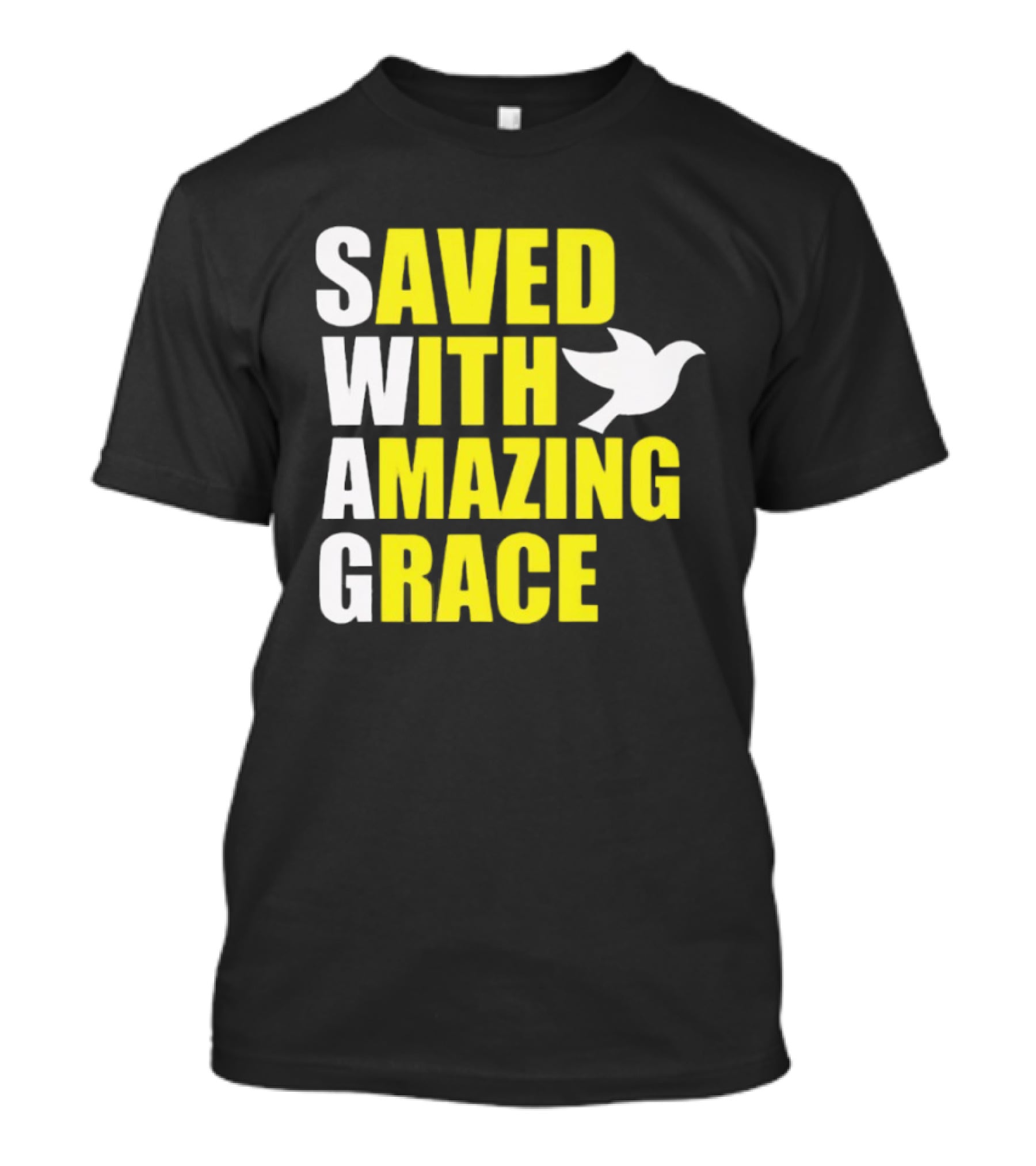 Saved With Amazing Grace Dove Symbol Spiritual T-Shirt