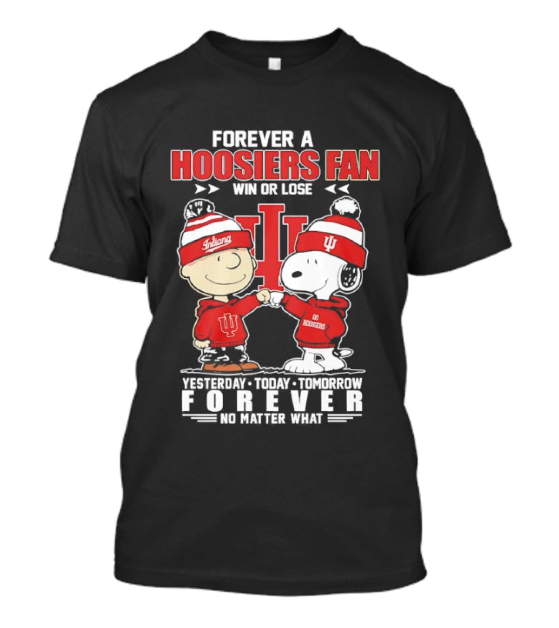 Snoopy Charlie Brown Indiana Hoosiers Fan Forever No Matter What T-Shirt