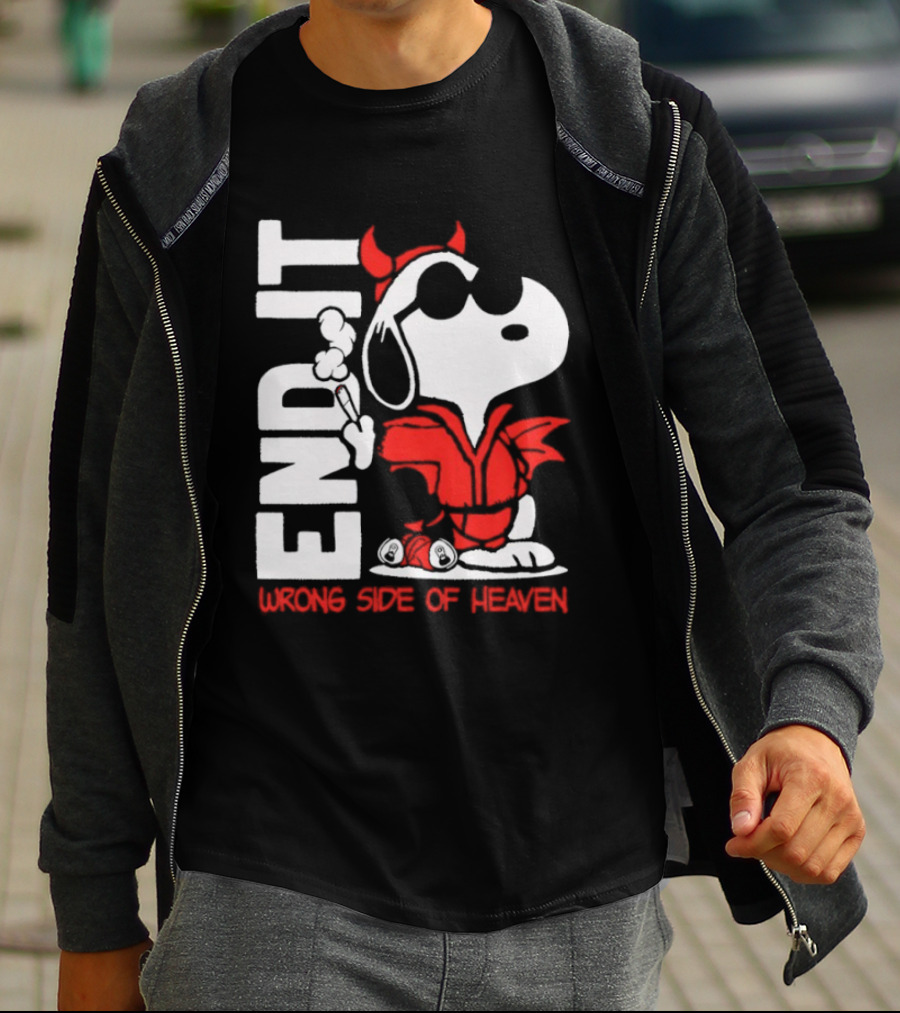 Snoopy End It Wrong Side Of Heaven Red Devil Suit T-Shirt