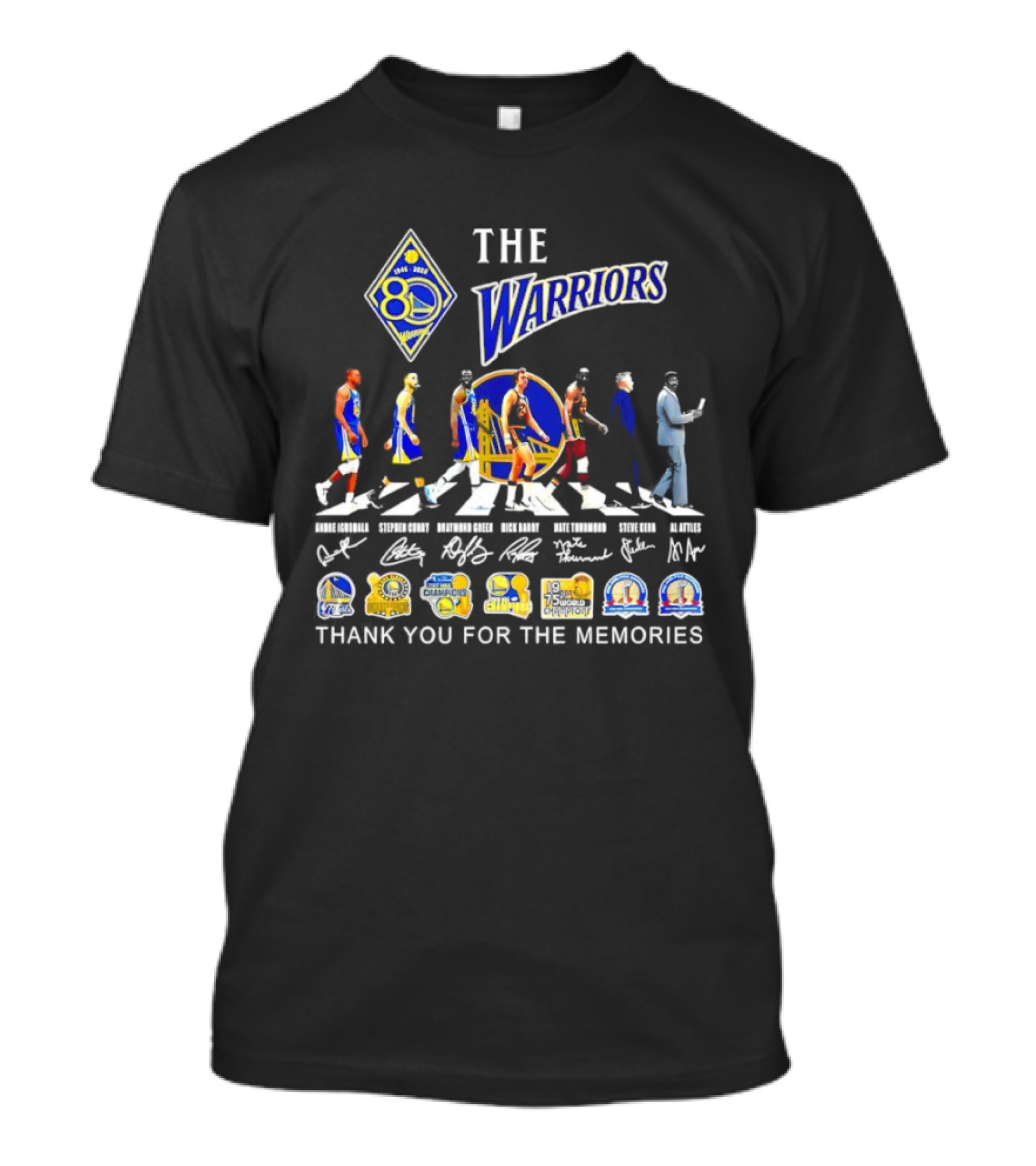 The Golden State Warriors 80th Anniversary Thank You For The Memories Legendary Players And Staff T-Shirt