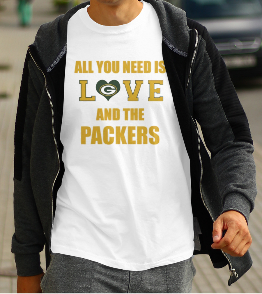 All You Need Is Love Heart Green Bay Packers T-Shirt