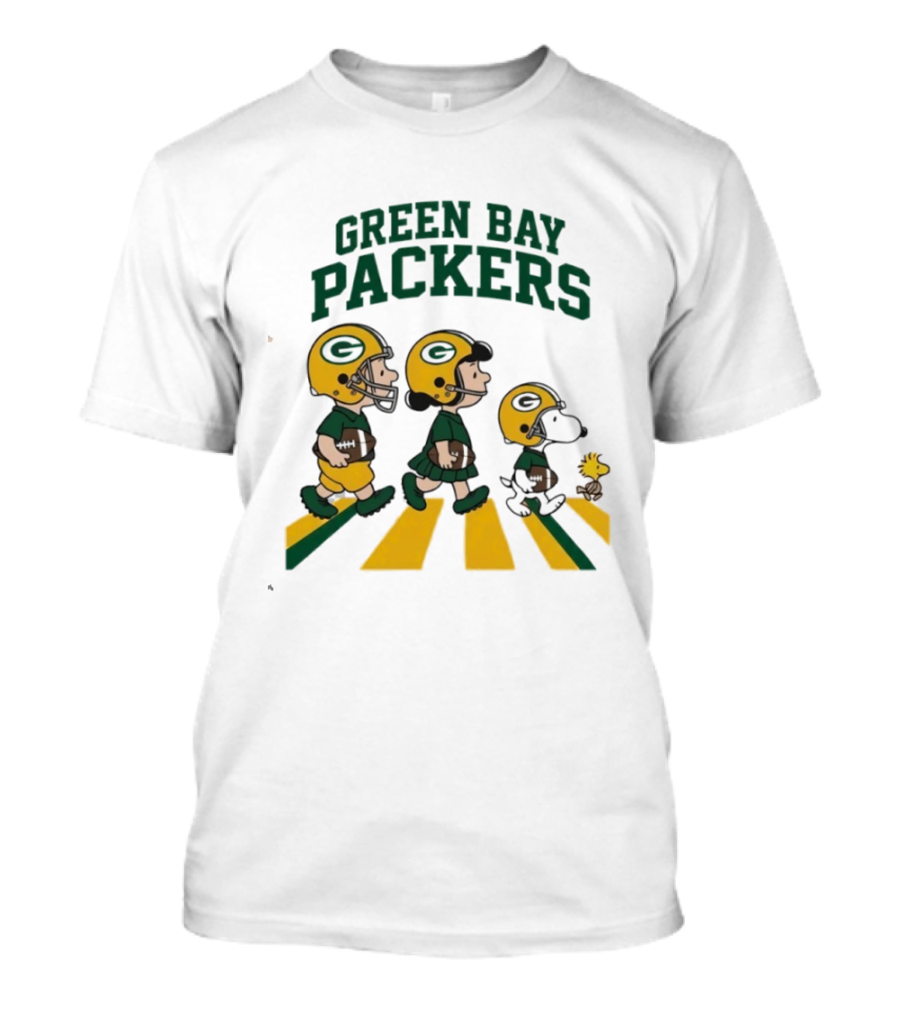 Green Bay Packers Peanuts Characters Abbey Road T-Shirt