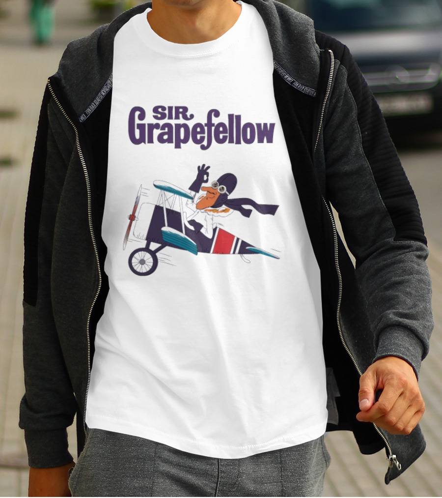 Sir Grapefellow Biplane Pilot T-Shirt