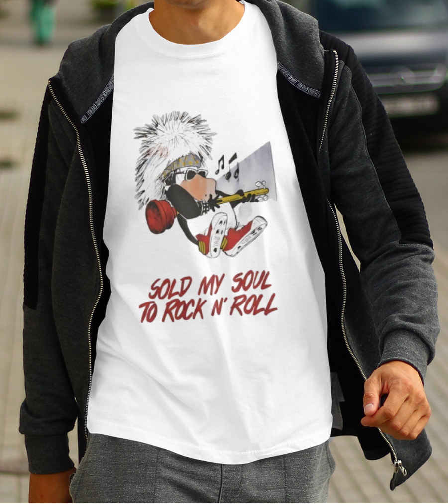 Bloom County 1986 Sold My Soul To Rock N' Roll Comic Penguin Music Fan Merch T-Shirt