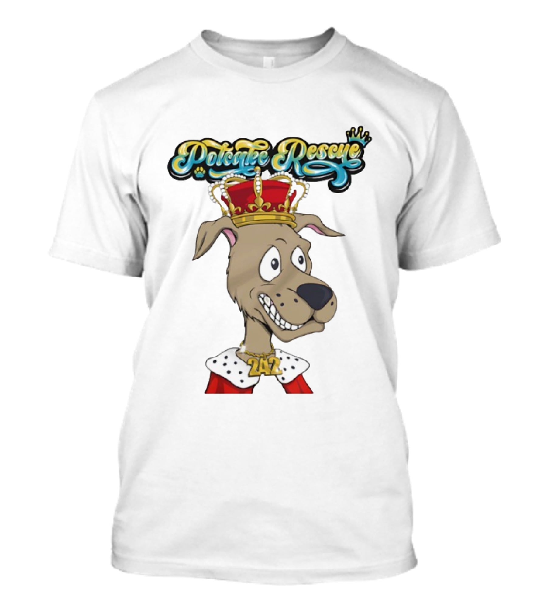 Potcake Rescue 242 Royal Dog In Crown T-Shirt