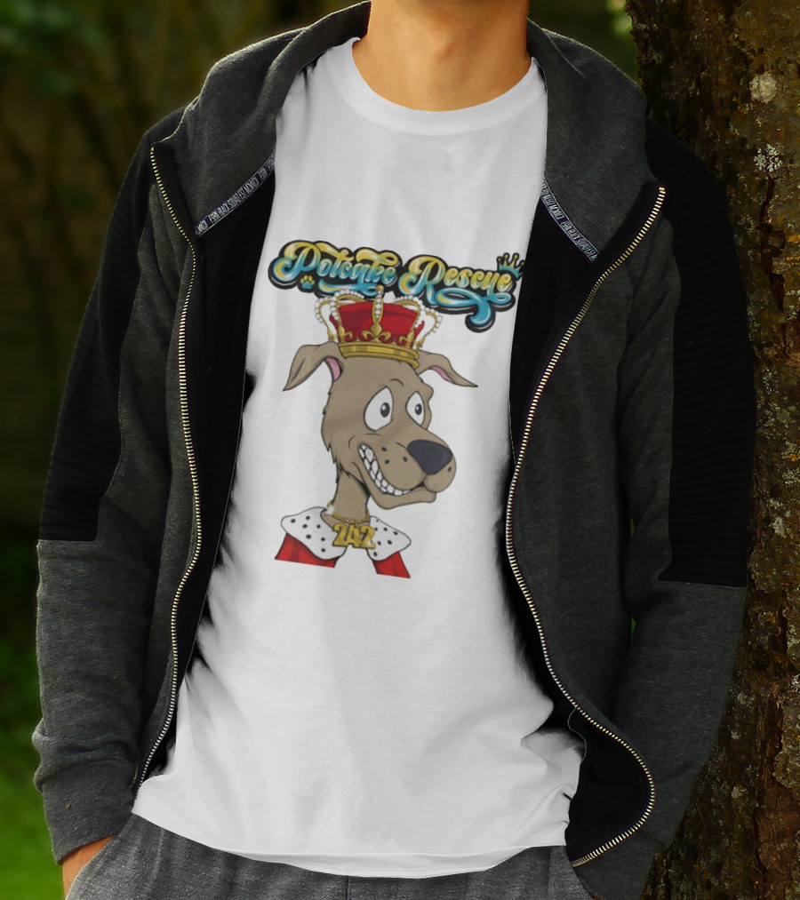 Potcake Rescue 242 Royal Dog In Crown T-Shirt