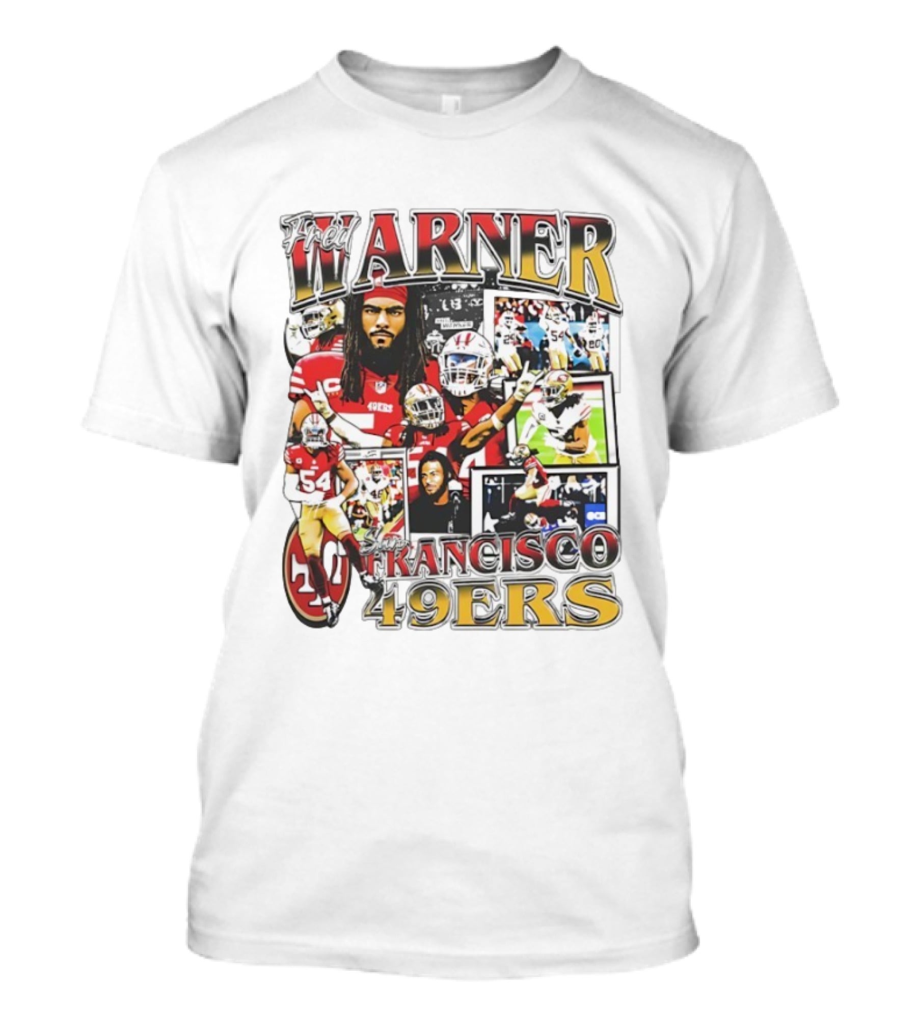 Fred Warner San Francisco 49ers Linebacker NFL Football Collage T-Shirt