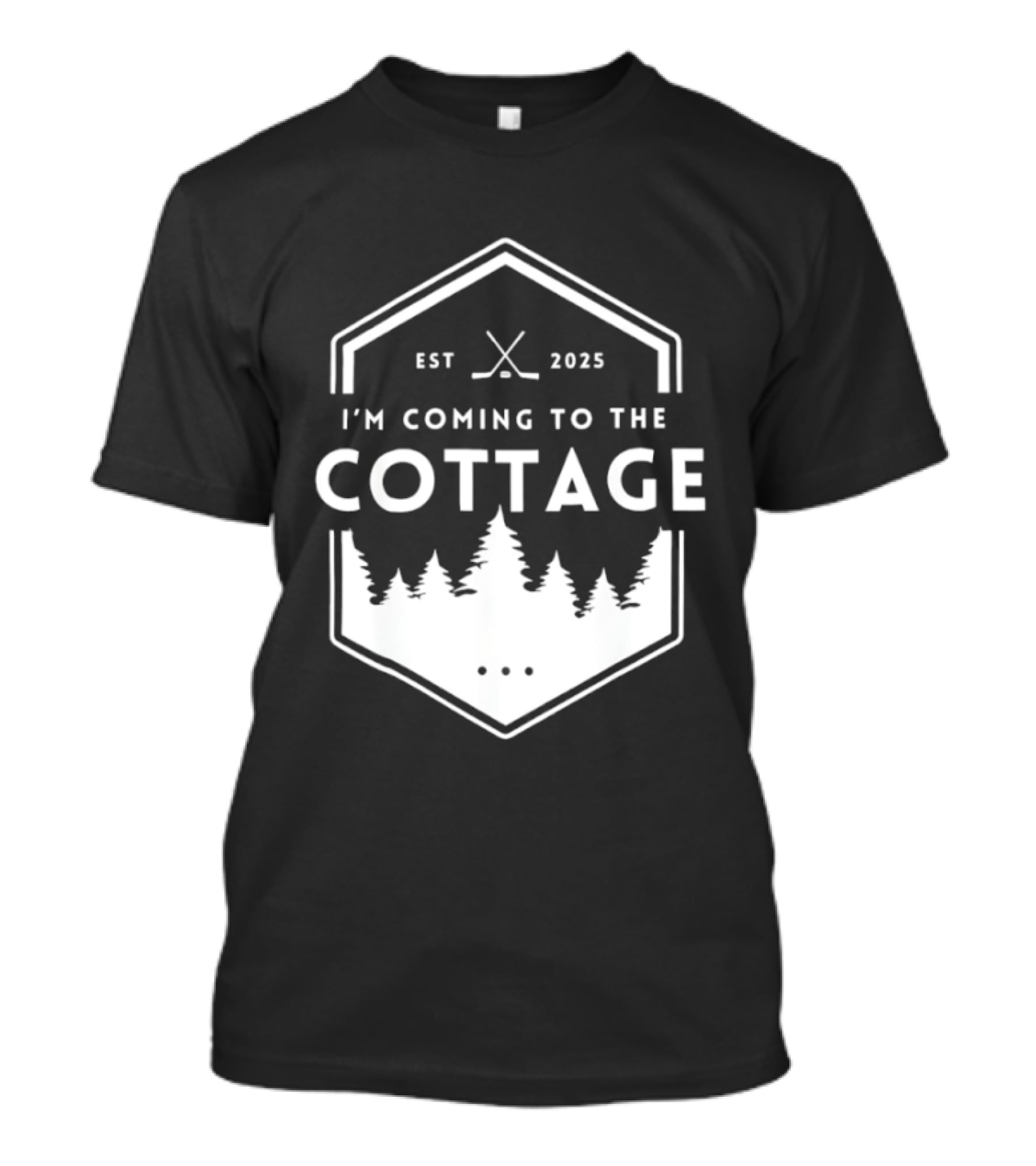 I'm Coming To The Cottage EST 2025 Forest Hockey T-Shirt