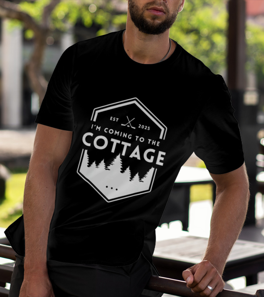 I'm Coming To The Cottage EST 2025 Forest Hockey T-Shirt