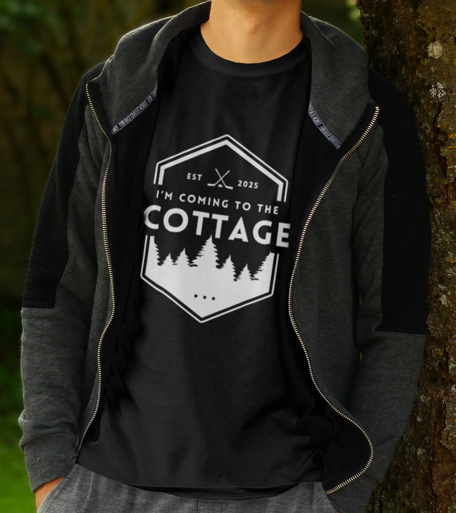 I'm Coming To The Cottage EST 2025 Forest Hockey T-Shirt