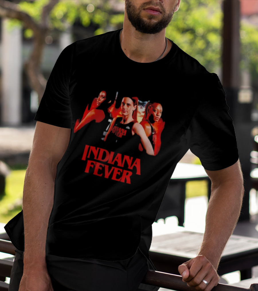 Indiana Fever Caitlin Clark Aliyah Boston Kelsey Mitchell Stranger Things T-Shirt
