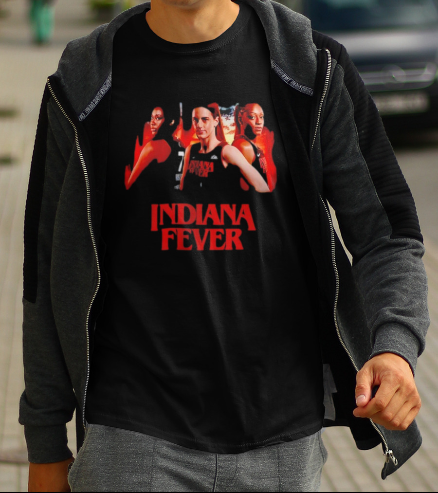 Indiana Fever Caitlin Clark Aliyah Boston Kelsey Mitchell Stranger Things T-Shirt