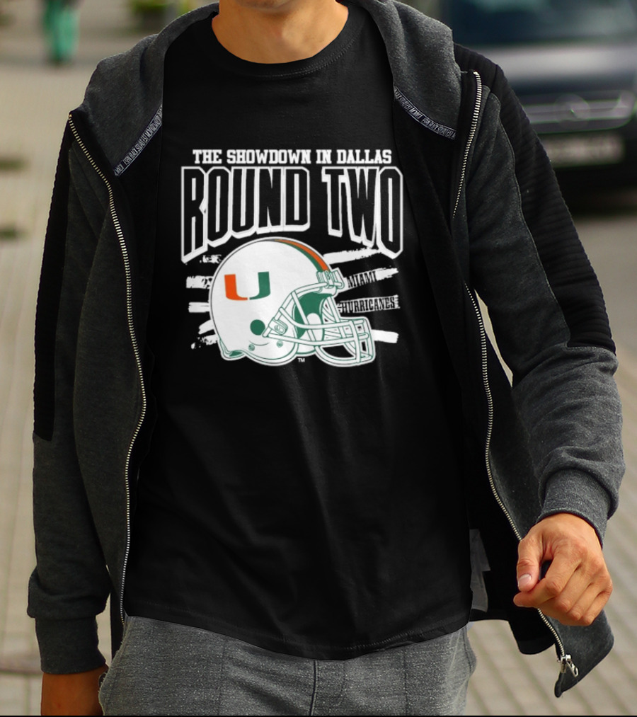 Miami Hurricanes Helmet The Showdown In Dallas Round Two T-Shirt