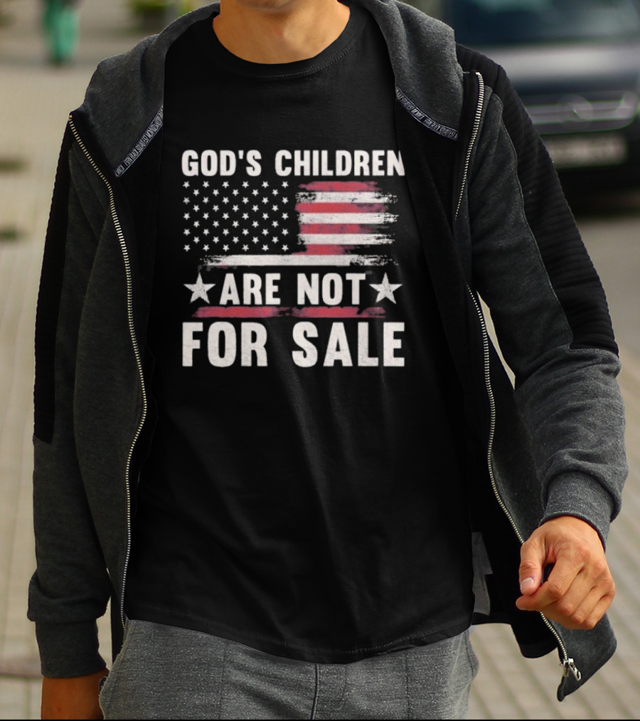 God's Children Are Not For Sale American Flag Stars Stripes T-Shirt