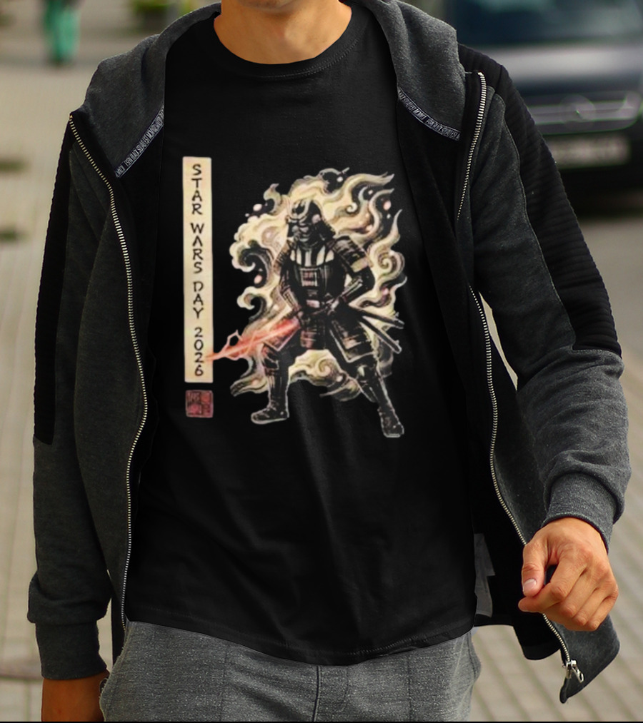 Star Wars Day 2026 May 4 Darth Vader Samurai Japanese Ukiyo E T-Shirt