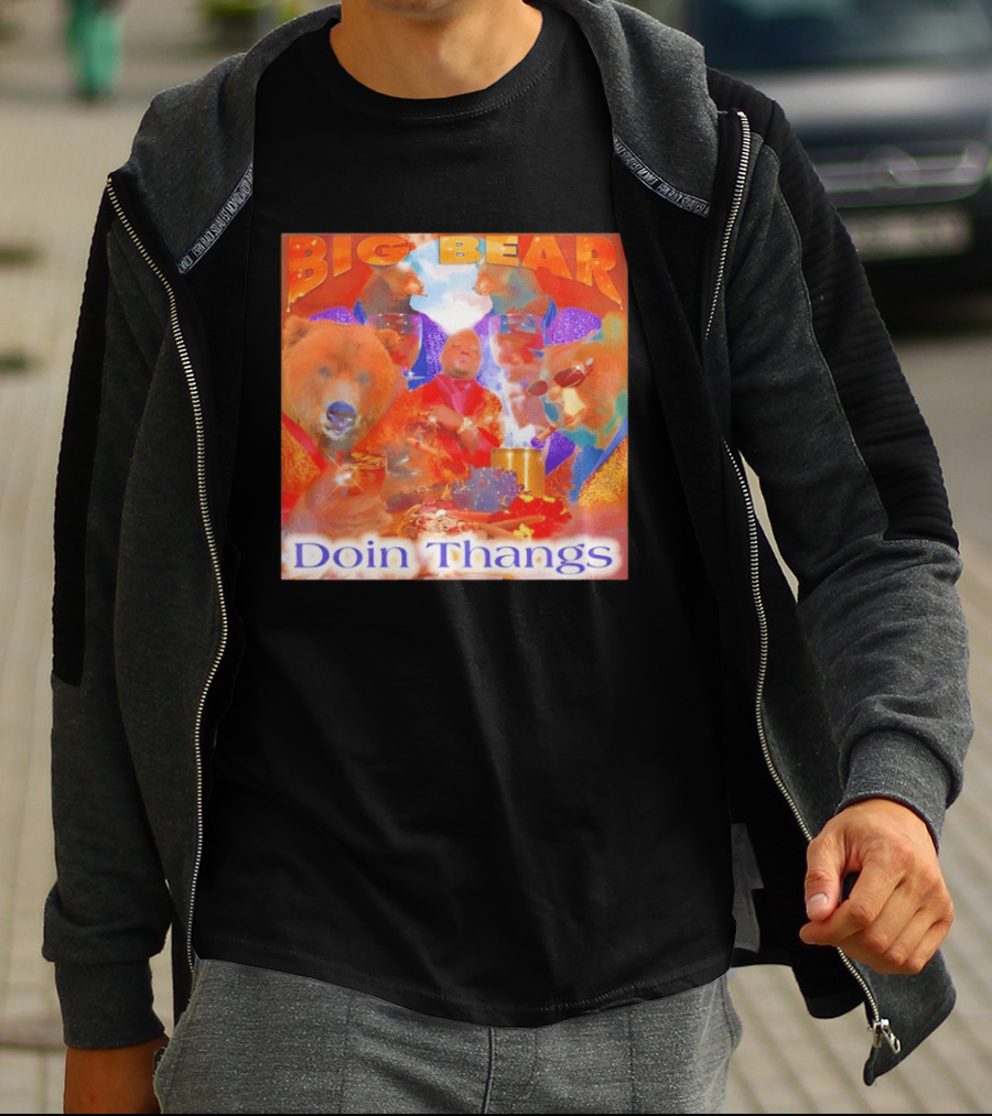 Big Bear Doin Thangs Album Cover Collage T-Shirt