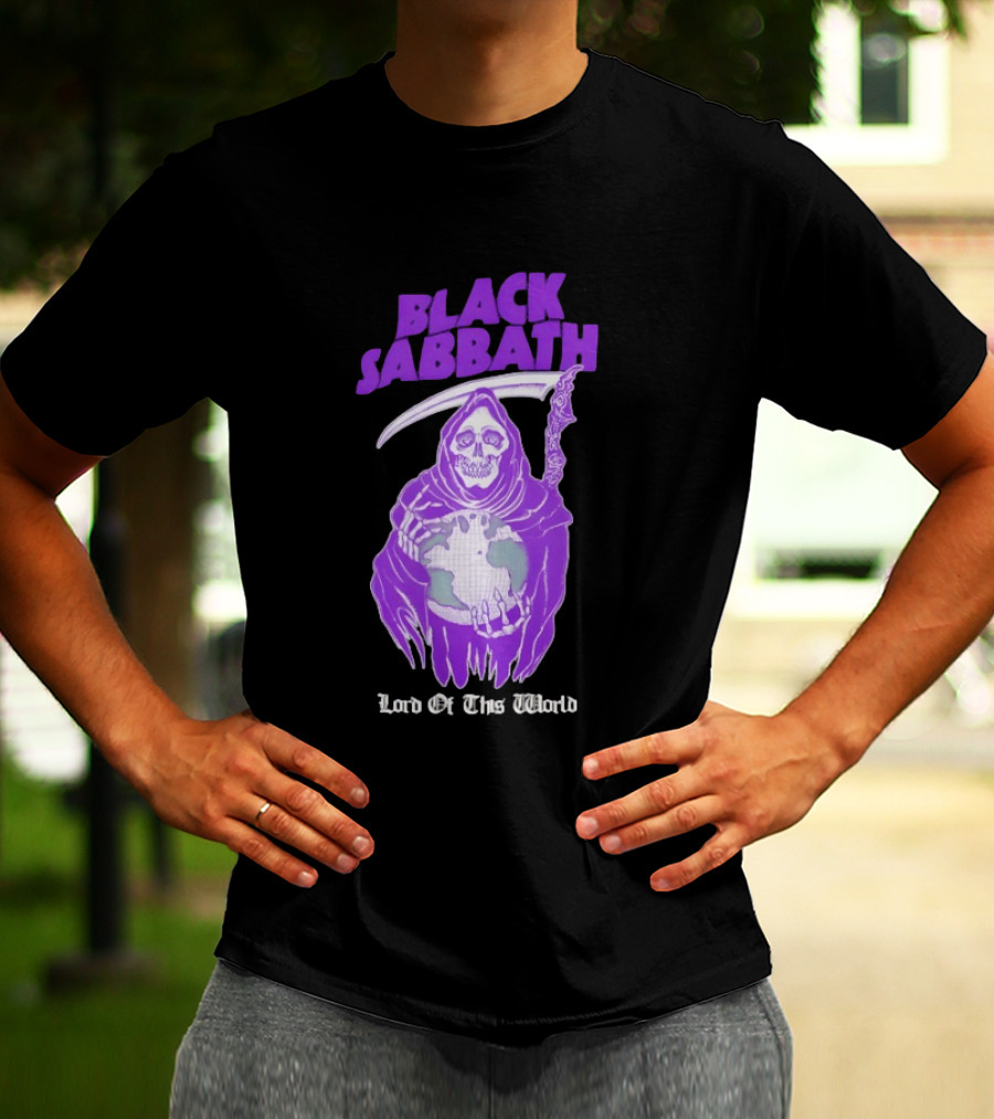 Black Sabbath Lord Of This World Grim Reaper Holding Earth T-Shirt