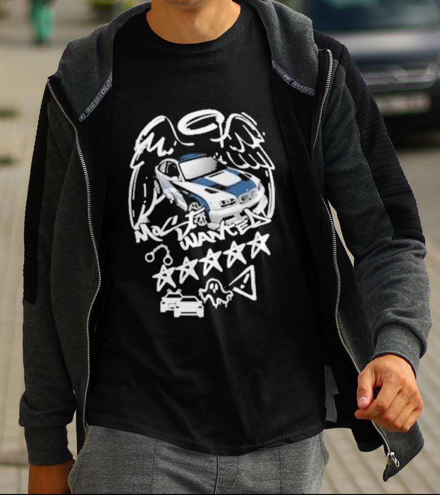 BMW M3 E46 Most Wanted Halo Angel Wings Five Stars T-Shirt