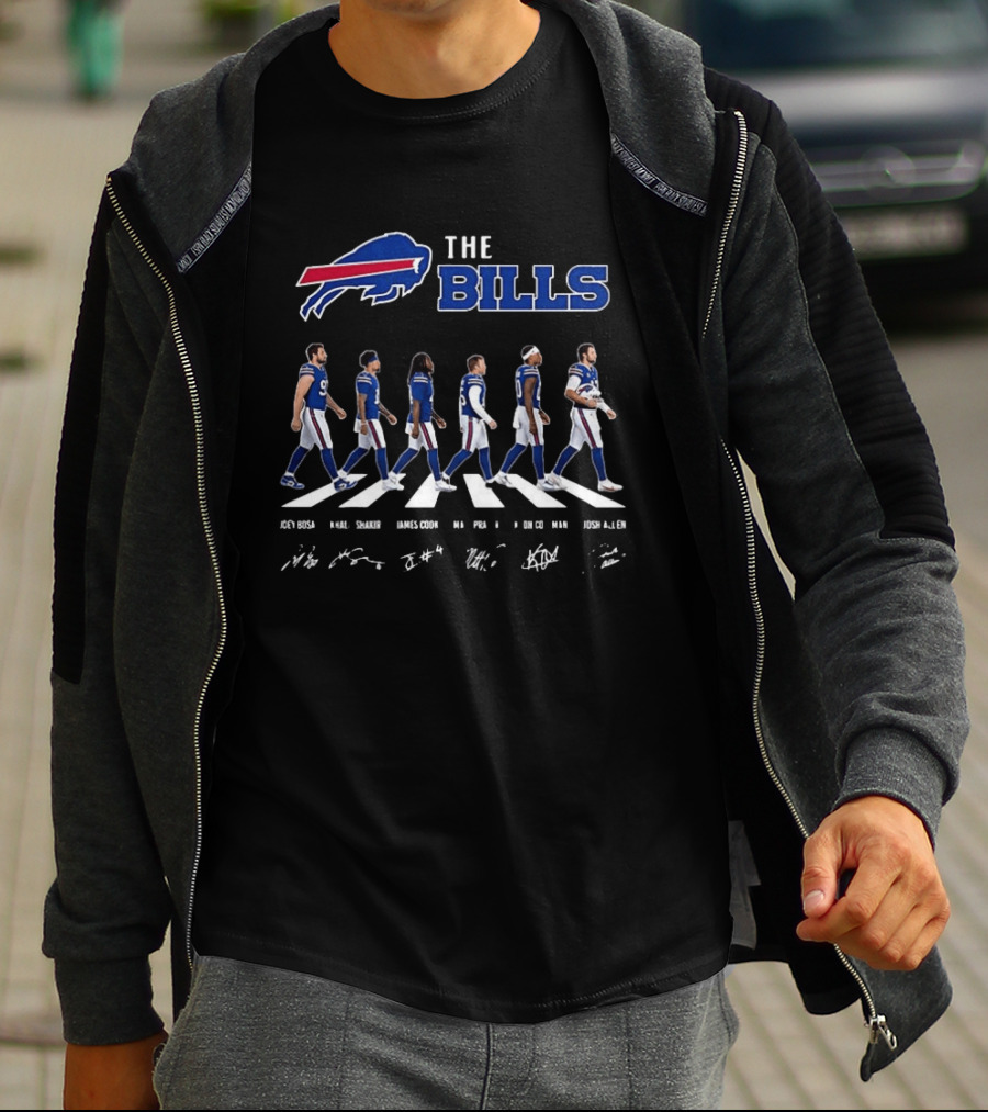 Buffalo Bills Player Abbey Road Crossing With Signatures T-Shirt