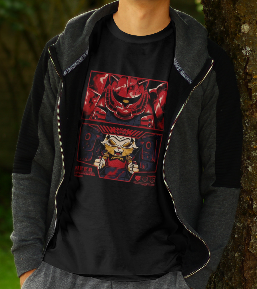 Zaku II Cat Aznable Char Aznable Gundam Anime Warning Meow T-Shirt