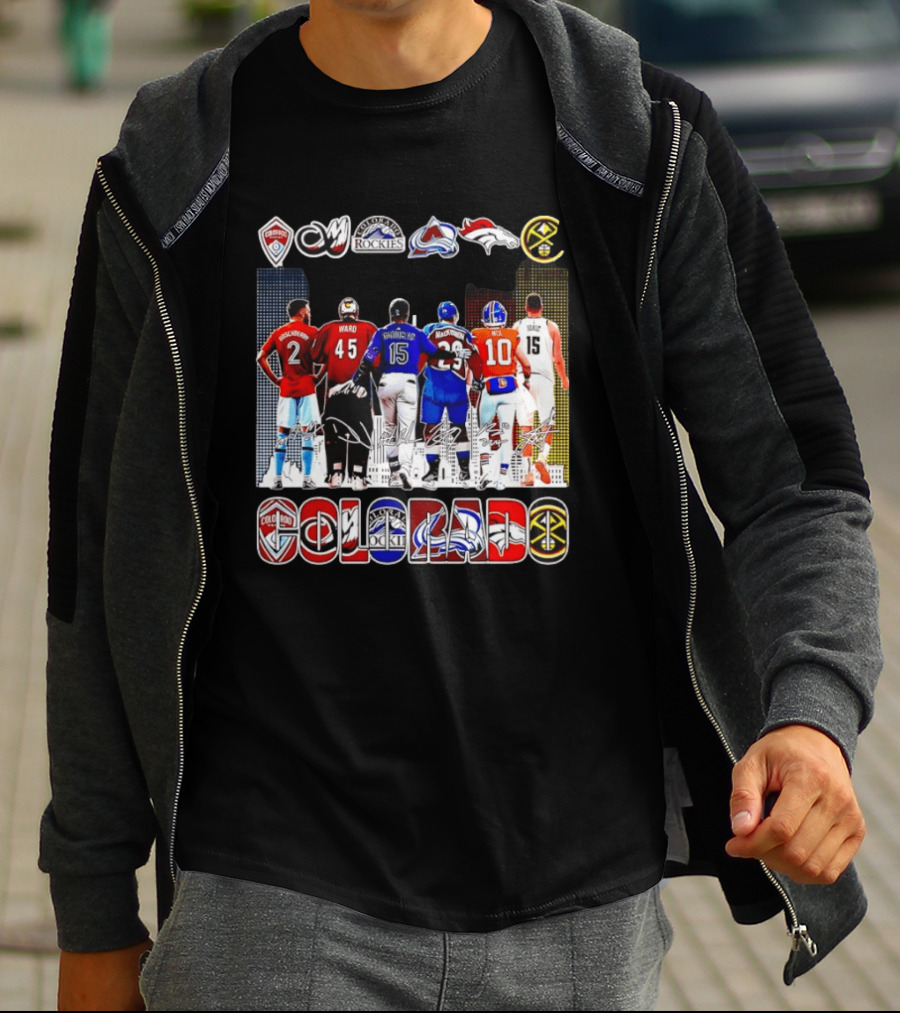 Colorado Rapids Mammoth Rockies Avalanche Broncos Nuggets Players Signatures T-Shirt