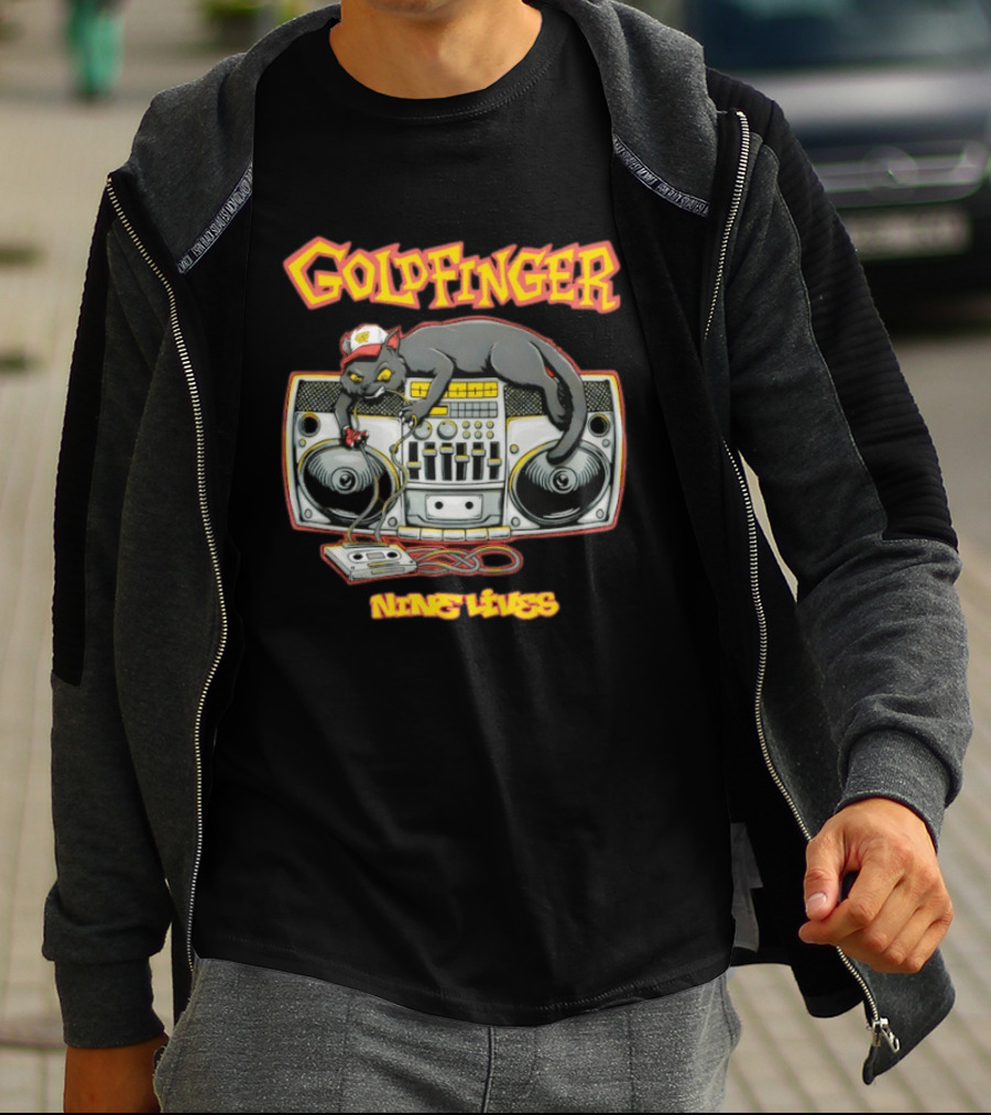 Goldfinger Cat DJ Nine Lives Boombox Music T-Shirt