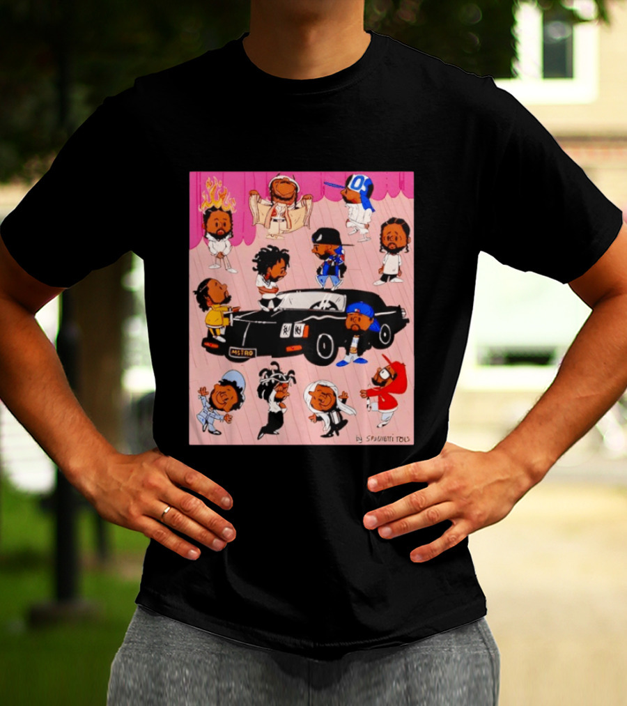 Kendrick Lamar Peanuts Characters Mashup Diverse Eras By Spughetti Tolls T-Shirt