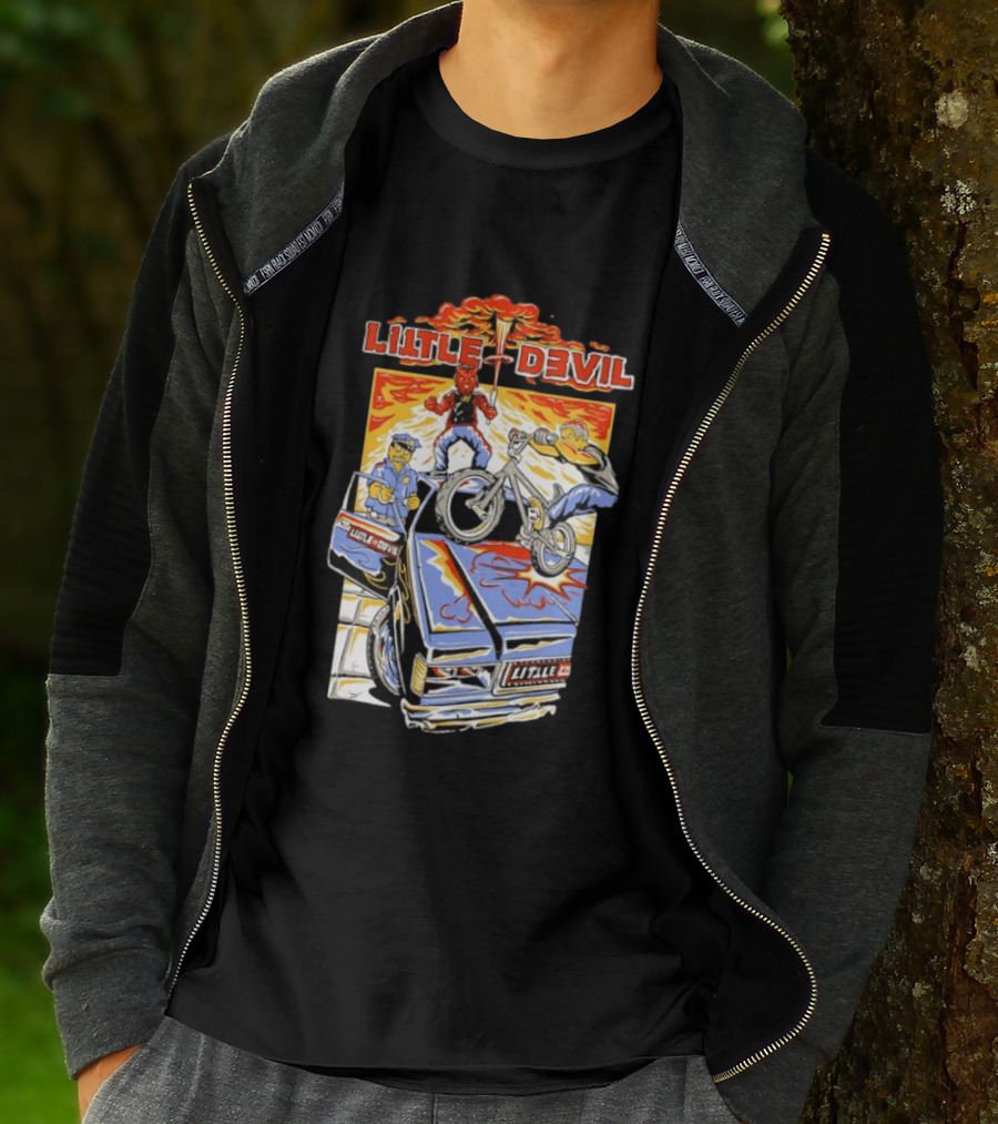 Little Devil BMX Police Chase Red Character And Van T-Shirt