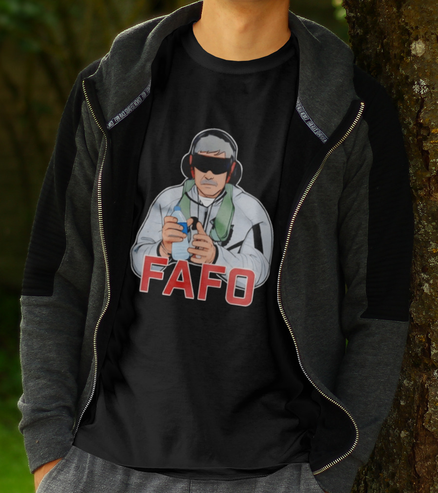 FAFO Maduro Character With Headphones And Water Bottle T-Shirt